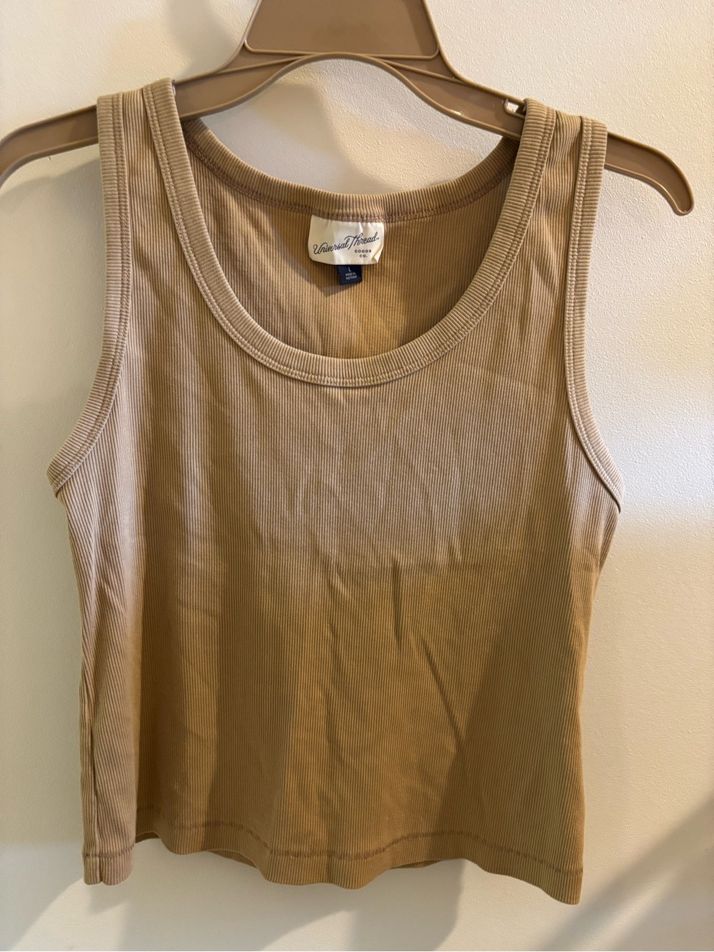 Universal Thread Ribbed Tan Scoop Neck Tank